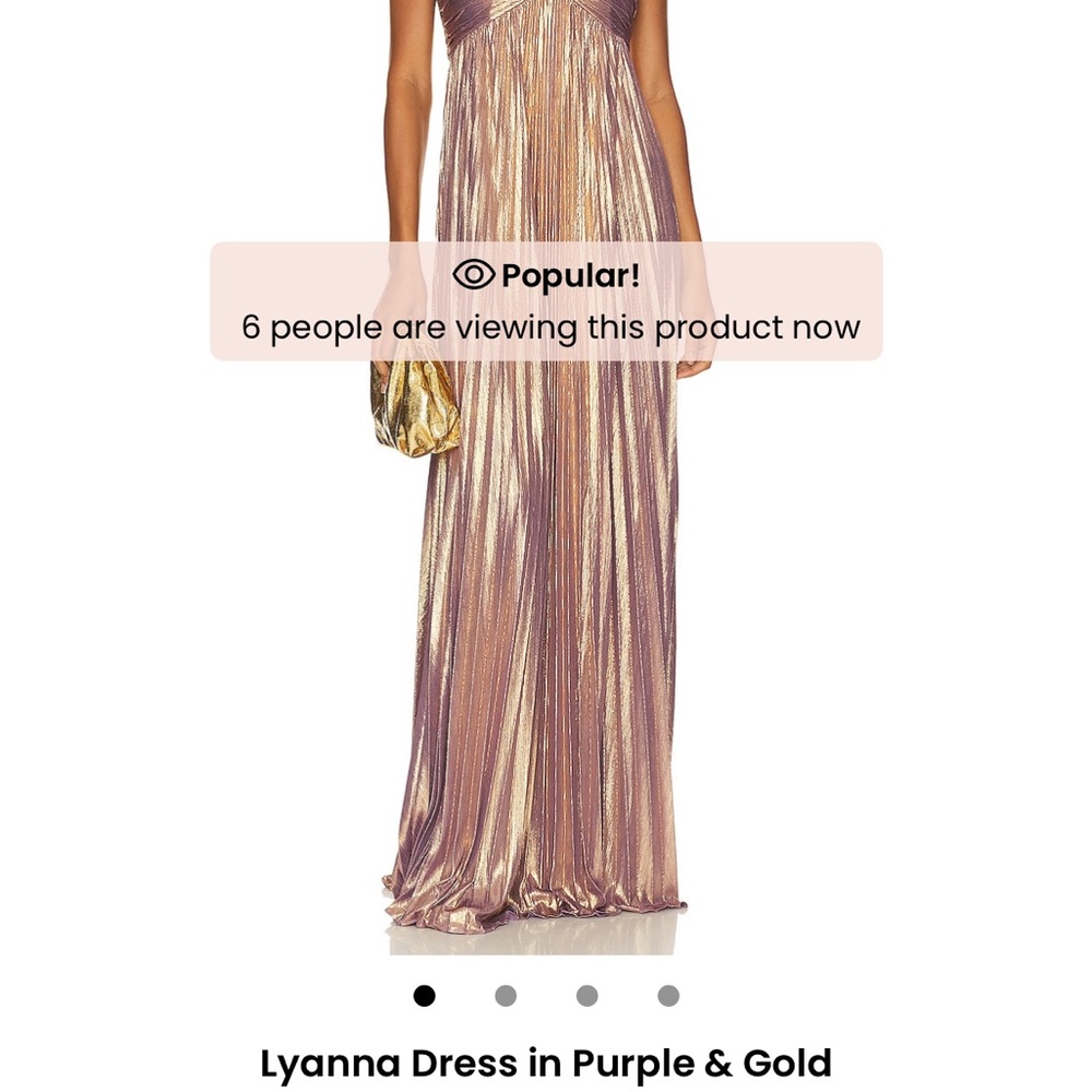 Retrofete Metallic Gold and Purple Maxi Dress - Picture 4 of 4